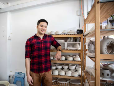 The author at his pottery studio at Sultan Arts Village on Dec 16, 2021. 