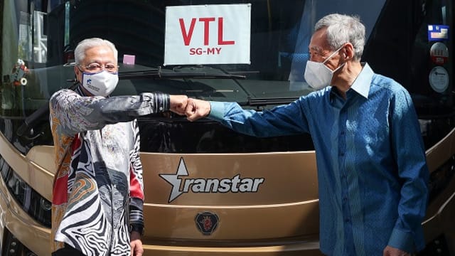 李显龙总理与马来西亚首相依斯迈沙比里 见证陆路VTL开通