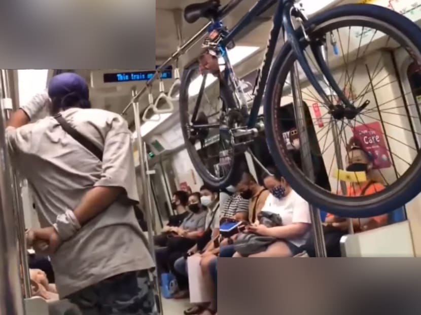 In videos that have since circulated online, the man could be seen launching a slew of expletives to other train commuters in a mixture of Malay and English. The man — dressed in a grey T-shirt and a head covering — was observed to be standing near an exit door. In videos that have since circulated online, the man could be seen launching a slew of expletives to other train commuters in a mixture of Malay and English. The man — dressed in a grey T-shirt and a head covering — was observed to be standing near an exit door.