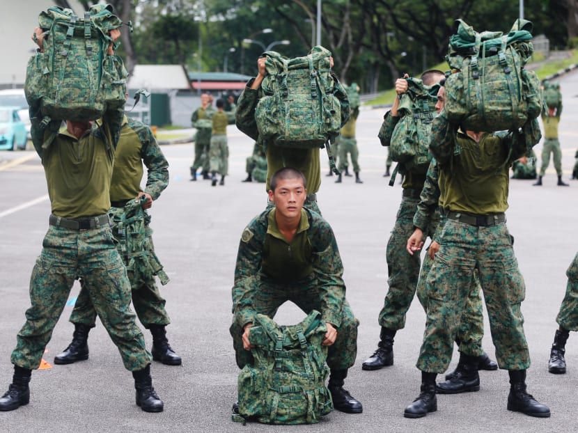 Photo of the day: Soldiers from 4 SIR undergoing combat fitness training on Tuesday (Jun 19). The Singapore Armed Forces will begin trials in the next six months to inject social, cognitive and emotional "stressors" into combat training in a controlled manner. For instance, physical training includes weightlifting activities to build strength and power.