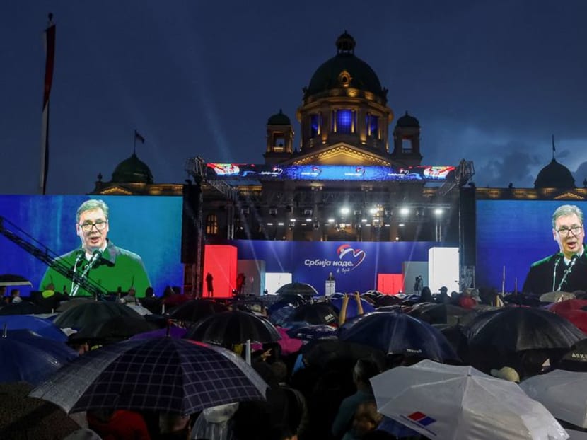 Tens of thousands gather in Serbia in Vucic's show of power  