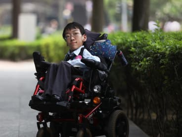 Jonathan Tiong has Type 2 spinal muscular atrophy.