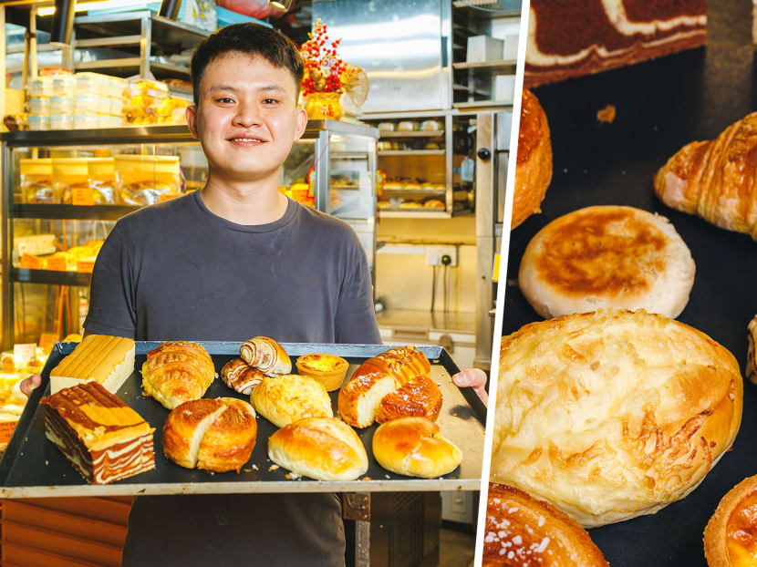 Freshly baked S$2 croissant and S$2.80 kouign amann found at hawker stall in Bukit Timah