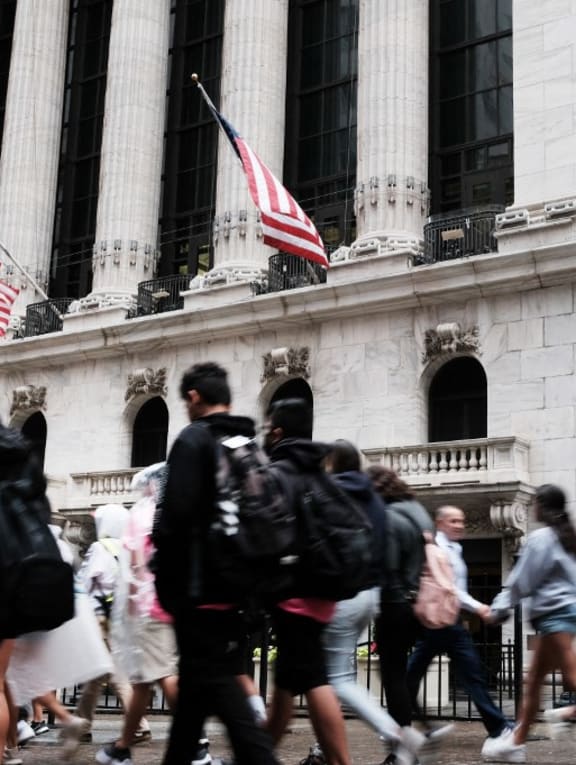 People walk by the New York Stock Exchange on June 16, 2022 in New York City, a day after the Federal Reserve's largest rate hike since 1994. People walk by the New York Stock Exchange on June 16, 2022 in New York City, a day after the Federal Reserve's largest rate hike since 1994.