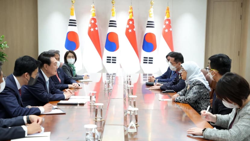 President Halimah and South Korea's new president Yoon Suk-yeol agree to strengthen cooperation following inauguration 