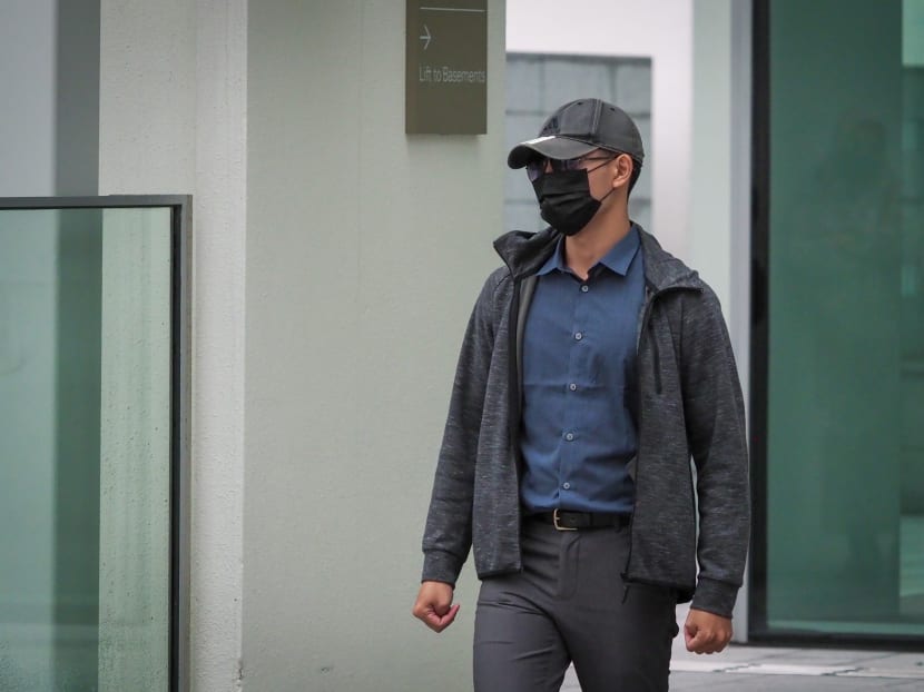 SMU student Lee Yan Ru leaving the State Courts, April 5, 2021. SMU student Lee Yan Ru leaving the State Courts, April 5, 2021.