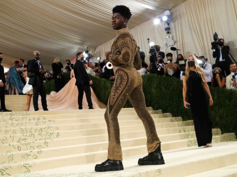 Gold armor for Lil Nas X, all black for Kim Kardashian at Met Gala Gold armor for Lil Nas X, all black for Kim Kardashian at Met Gala