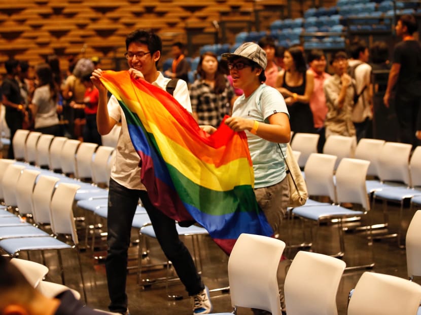 Photo of the day: A rainbow flag is seen at the Ready4Repeal townhall on Sunday (Sept 30). The Ready4Repeal team, which launched its petition on Sept 9, said during the townhall that it had submitted the document to the authorities last Friday.