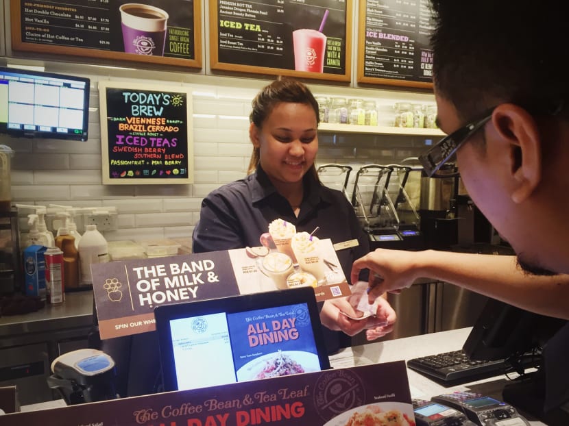 Stateless 20-year-old Sagai Mary Peng had to drop out of school last year as she could not afford her ITE's tuition fees that came up to more than S$2,000 per term. She currently works at The Coffee Bean & Tea Leaf. Photo: Wong Pei Ting