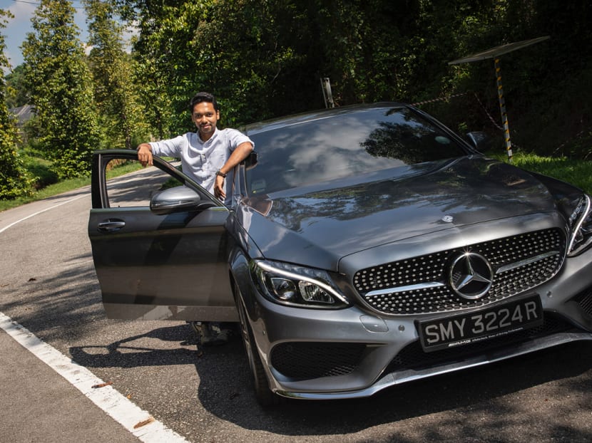Mr Noor Ally with his Mercedes-Benz C-Class sedan. Mr Noor Ally with his Mercedes-Benz C-Class sedan.