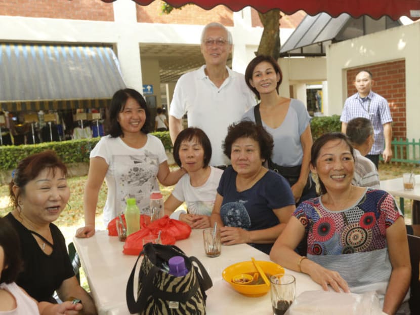 Mr Goh Chok Tong during a walkabout at Serangoon Avenue 3, which is part of Marine Parade GRC, on Sept 5, 2015.