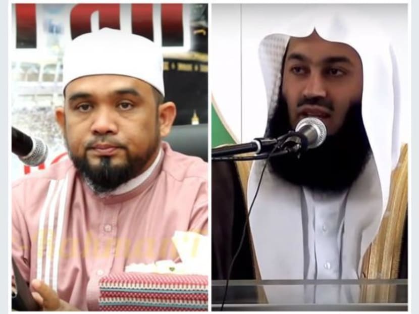 Malaysia’s deputy prime minister Ahmad Zahid Hamidi says Malaysia has no plans to follow Singapore’s footsteps in barring Islamic preachers, Haslin Baharim (L) and Ismail Menk from giving talks as they did not flout the country’s laws. Screengrabs taken from Youtube.