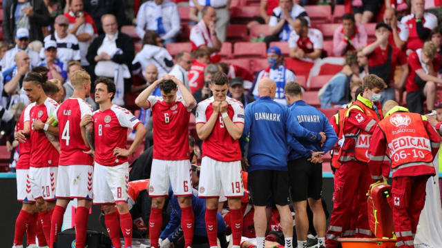 欧锦赛：丹麦球星埃里克森突昏倒急救后送院 芬兰爆冷获胜