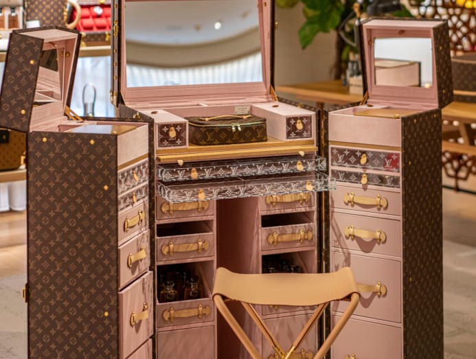 This Louis Vuitton Leather Trunk Opens Up Into A Vanity Table