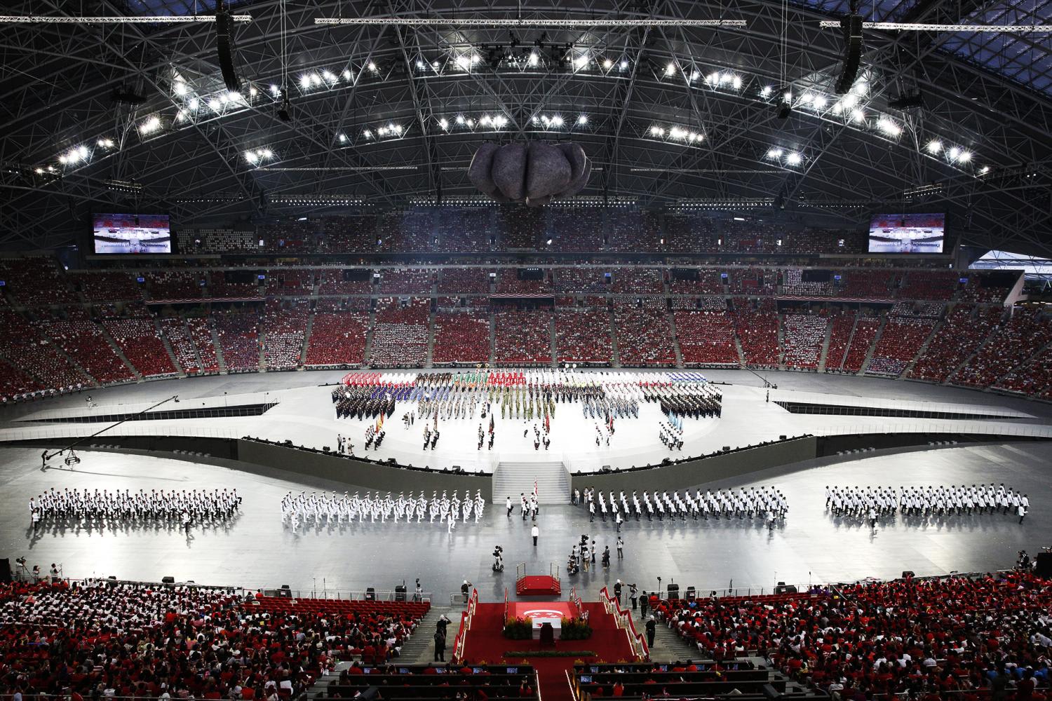 The National Day Parade in 2016 when it was held at the National Stadium within the grounds of the Singapore Sports Hub.