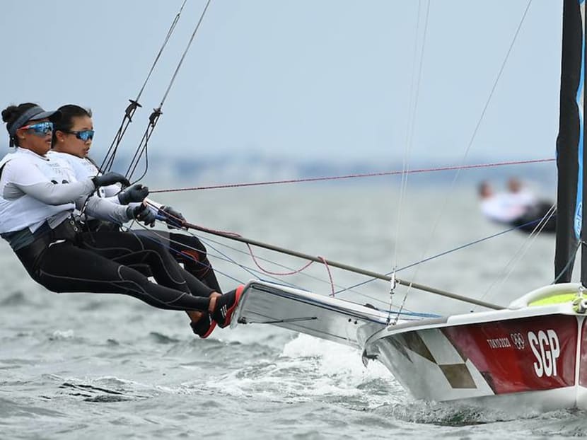 Sailors Kimberly Lim and Cecilia Low were the first Singaporean sailors to qualify for a medal race at the Olympics. They ended their Games campaign with a 10th placed overall finish in a fleet of 21.