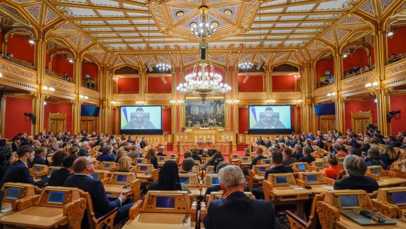Europe must shut ports to Russian ships, Ukraine president tells Norwegian parliament