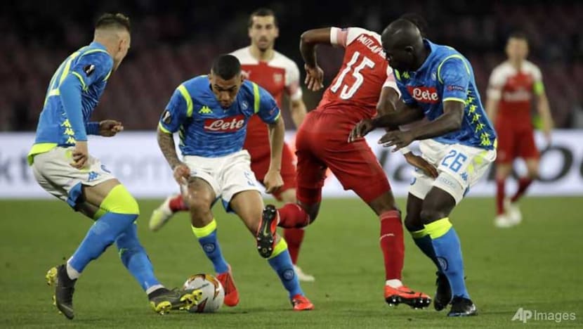 Football: Arsenal edge out Napoli to reach Europa League semi-finals Football: Arsenal edge out Napoli to reach Europa League semi-finals