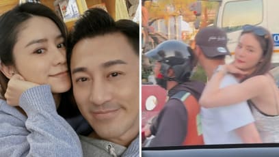 Raymond Lam & Wife Seen Squeezing On Motorcycle Taxi With Driver, Apparently Rushing For Bruno Mars’ Concert In BKK 