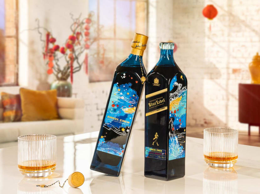Johnnie Walker Blue Label leaps into Chinese New Year with furry blessings, featuring designs by Angel Chen