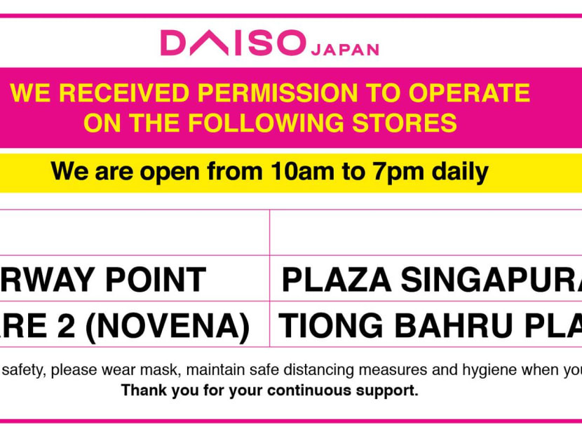 Daiso Just Announced That Several Outlets Will Remain Open; But
