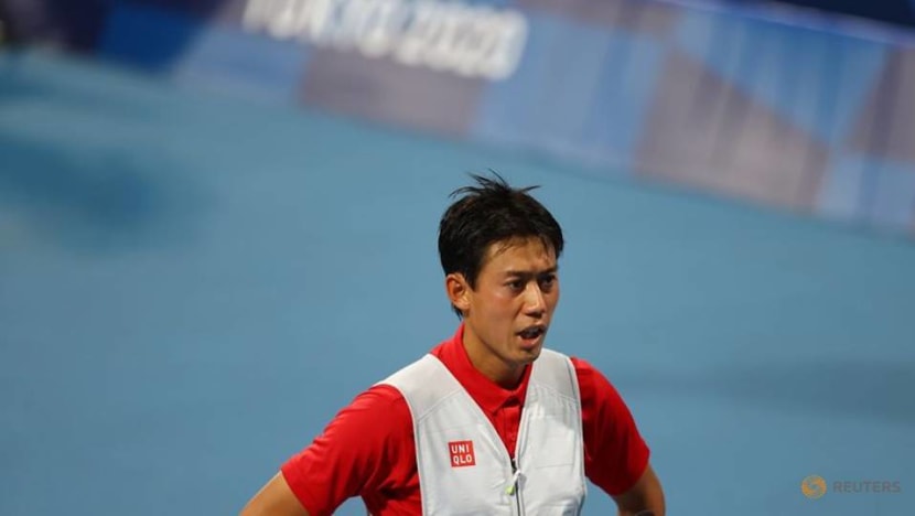 Olympics-Tennis-Nishikori upsets fifth seed Rublev on home soil Olympics-Tennis-Nishikori upsets fifth seed Rublev on home soil