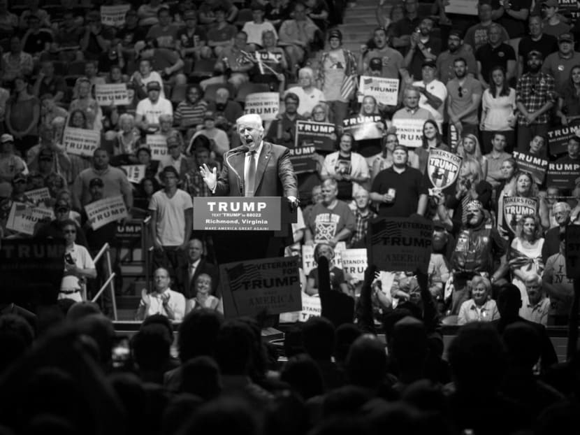 Donald Trump addresses a rally in Richmond, Va., June 10, 2016. Trump mooted the idea that his nomination at the Republican National Convention should be a “winner’s evening” of sports celebrities and champions who support him, rather than other Republican politicians who “are going to get up and speak and speak and speak,” as he put it. (Chet Strange/The New York Times)