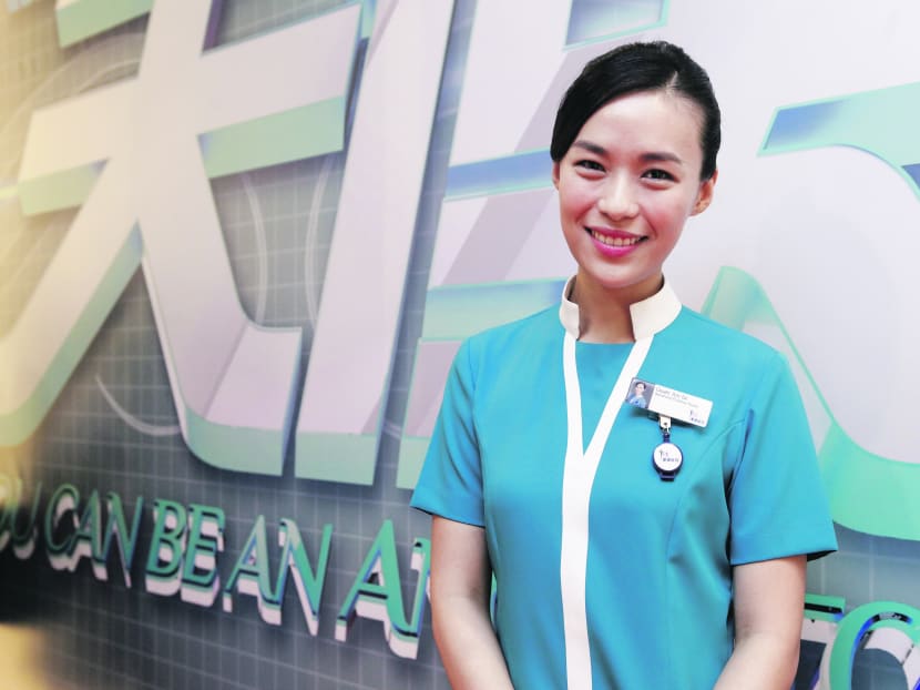 Elvin Ng and Rebecca Lim start their shifts