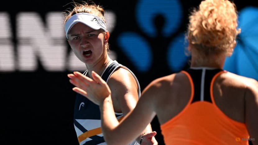 Krejcikova and Siniakova fight back to win Australian Open women's doubles