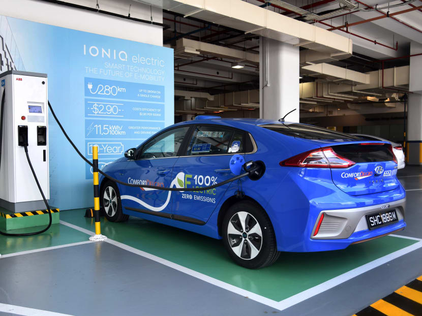 The electric Ioniq taxi charges fully in just under 30 minutes.