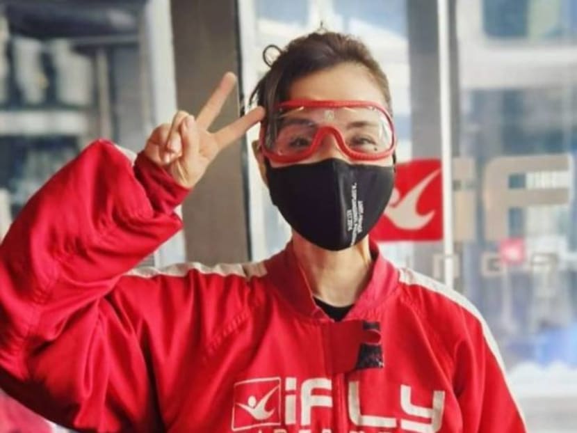 Actress Zoe Tay tries out indoor skydiving, shares videos of her 'flying'