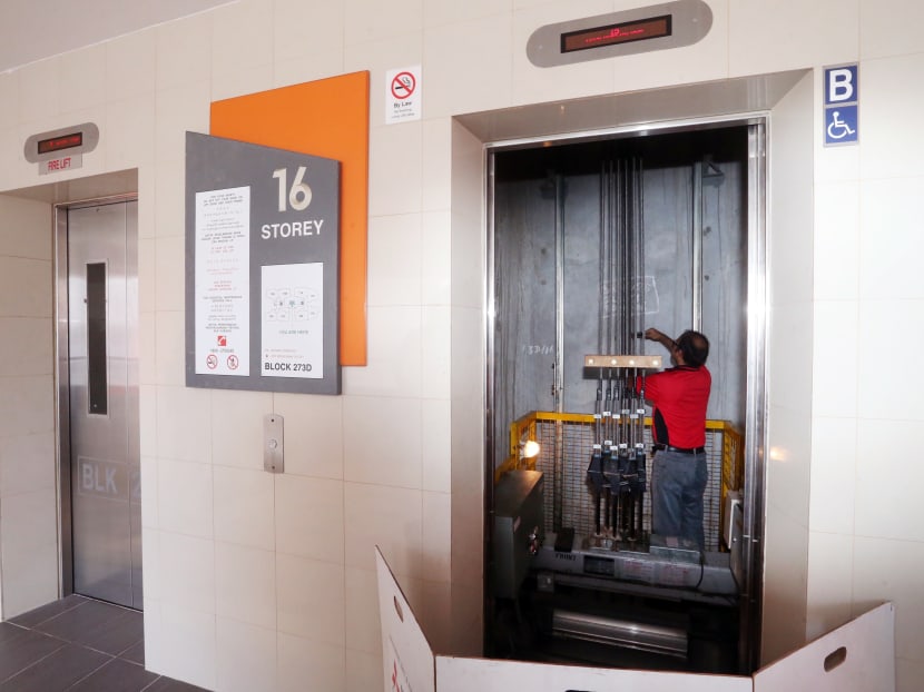 National Development Minister Lawrence Wong told Parliament that eight main lift contractors maintain about  70 per cent of Singapore’s lifts. TODAY file photo