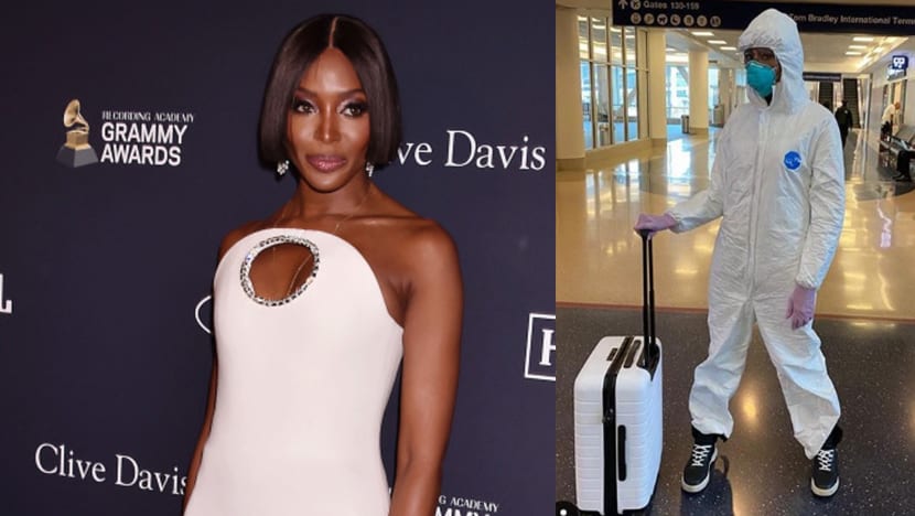 Naomi Campbell Wears Hazmat Suit Through LAX Airport Naomi Campbell Wears Hazmat Suit Through LAX Airport