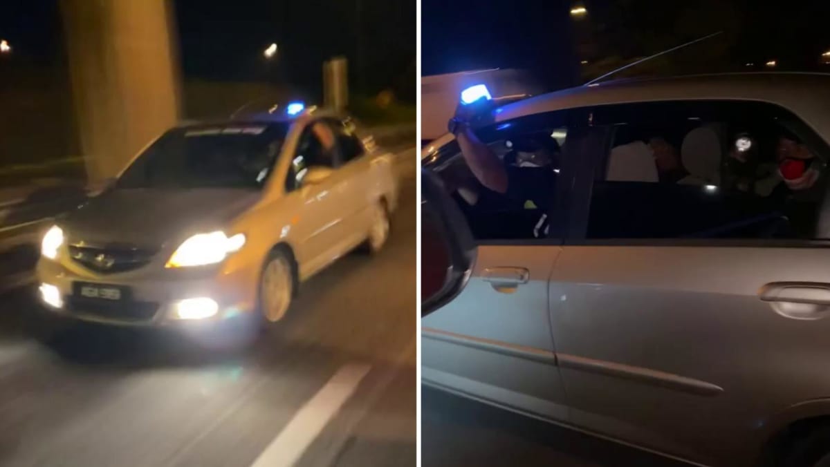 Trio yang diduga menyamar sebagai polisi di Johor, mengejar mobil menuju Genting Highlands