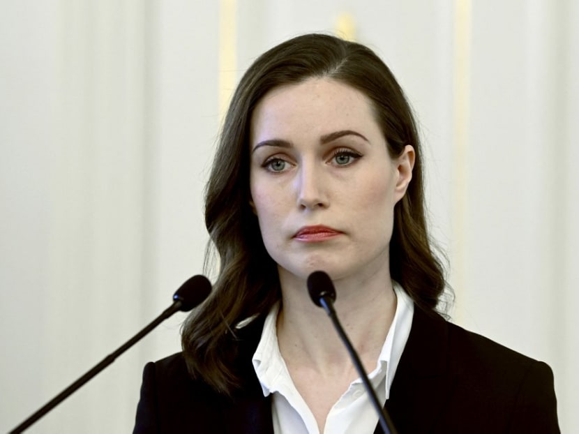 This file photo taken on Feb 24, 2022 shows Finland's prime minister Sanna Marin addressing a press conference to comment on Russia's invasion of Ukraine in Helsinki, Finland. This file photo taken on Feb 24, 2022 shows Finland's prime minister Sanna Marin addressing a press conference to comment on Russia's invasion of Ukraine in Helsinki, Finland.