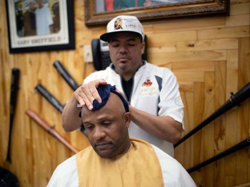When a baseball player needs a haircut, his barber flies across