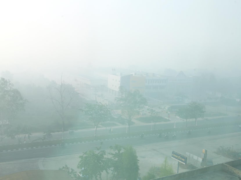 The city of Pekanbaru in Riau, Indonesia is shrouded in haze in the morning on 20 June 2013. Photo: Ooi Boon Keong.