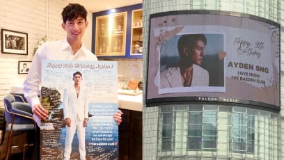 Ayden Sng’s Fan Club Spent $700 On Digital Billboard At Wilkie Edge To Wish Him Happy Birthday, Had Scheduled Shifts To Film The Billboard All Day