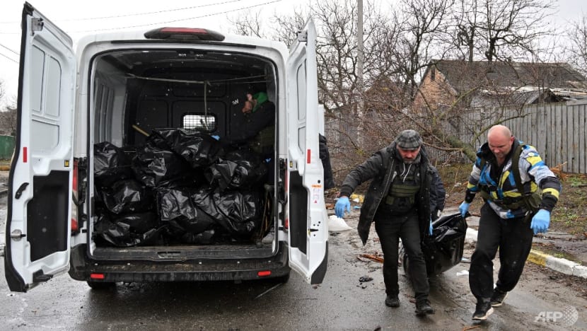 Dead bodies pile up in Bucha as Ukraine demands new Russia sanctions over 'massacre' Dead bodies pile up in Bucha as Ukraine demands new Russia sanctions over 'massacre'