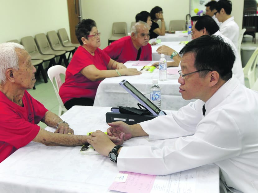Elderly patients having check-ups at Kwong Wai Shiu Hospital. An announcement on increased budget allocation is expected in the coming days to cover rising costs for long-term care of the elderly. TODAY file photo