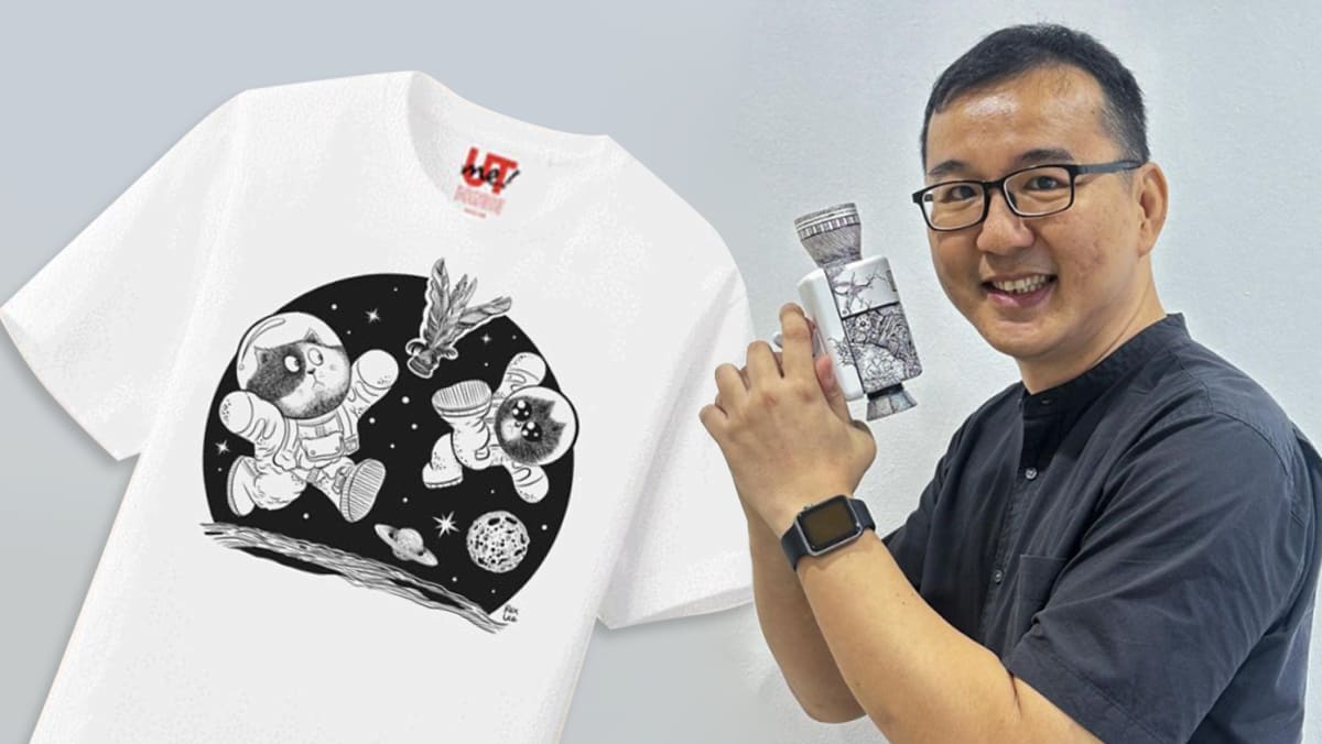 This Singaporean ink artist has a collaboration with Uniqlo featuring cats  playing capteh - CNA Lifestyle