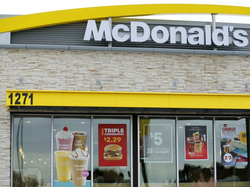 Advertising is shown at a McDonald's restaurant in Encinitas, California. Photo: Reuters