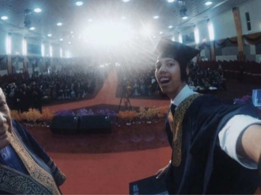 The selfie that has gone viral on social media taken by Mr Muhammad Hasrul Haris Mohd Radzself with UiTM Pro Chancellor Dr Arshad Ayub, during the university’s 82nd convocation.