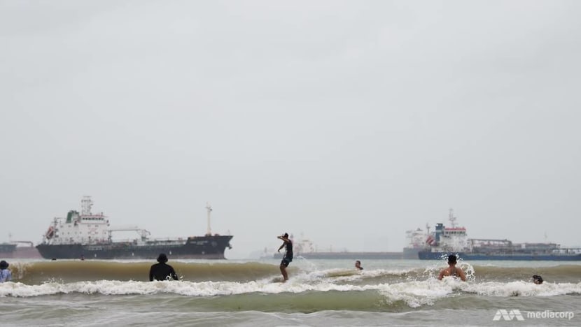 Surf's up in Singapore: Rare waves at Changi draw surfers unable to travel for their sport