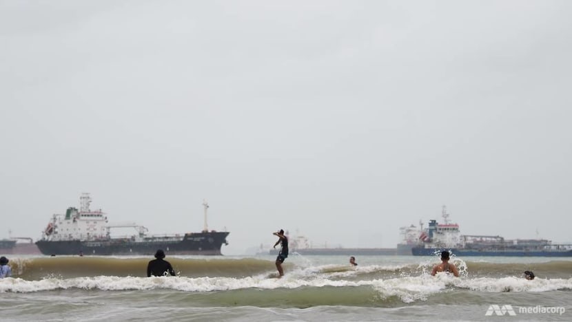 Surf's up in Singapore: Rare waves at Changi draw surfers unable to travel for their sport Surf's up in Singapore: Rare waves at Changi draw surfers unable to travel for their sport