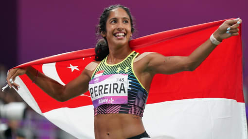 Singapore's Shanti Pereira wins historic 200m Asian Games gold