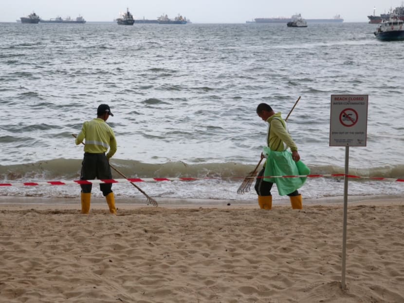 Section of East Coast Park beach closed due to 'oil slick'