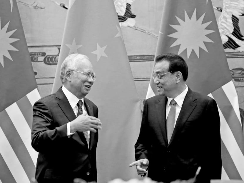 Malaysia’s Prime Minister Najib Razak and China’s Premier Li Keqiang in Beijing last week. Malaysia is putting its relations with China on parity with that of the United States and Japan. Photo: Reuters