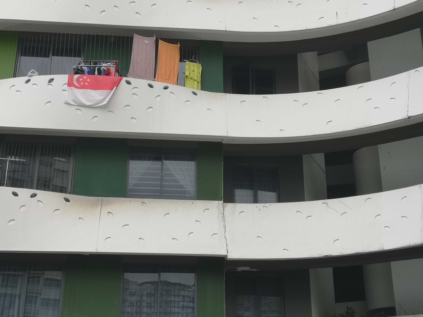 Punggol residents rattled by cracked exterior wall of housing block, HDB says no structural issues Punggol residents rattled by cracked exterior wall of housing block, HDB says no structural issues