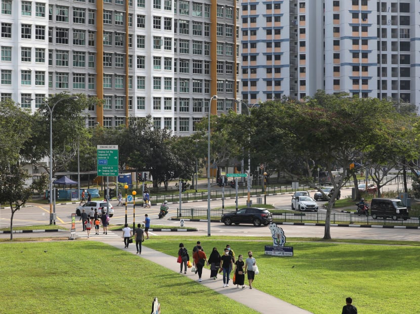 A scene at a road junction in Sengkang town.